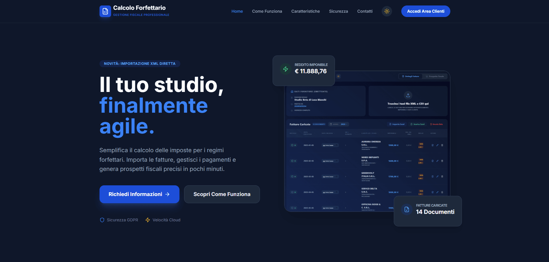Anteprima del software Calcola Forfettario