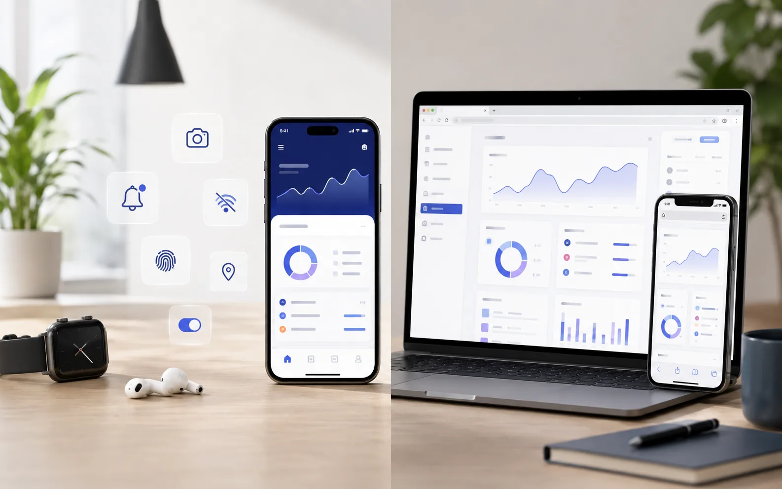 Copertina dedicata al confronto tra app native e web app per aziende. L'immagine deve comunicare una scelta tecnologica tra un'app installata su smartphone e un'applicazione accessibile dal browser, con un contesto professionale legato allo sviluppo software VP Lab. - App native vs web app: quale scegliere per il tuo progetto? - app native vs web app quale scegliere 1785571835801 - app native vs web app - differenza tra app nativa e web app