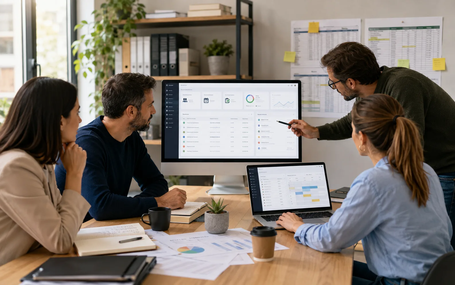 Un team di una piccola impresa italiana passa dalla gestione con fogli di calcolo separati a una piattaforma gestionale centralizzata. L'immagine deve comunicare ordine, controllo dei dati e semplificazione del lavoro. - Da Excel a un gestionale: quando una PMI deve cambiare strumento - da excel a gestionale quando pmi deve cambiare 1788181622663 - da Excel a gestionale - gestionale per PMI