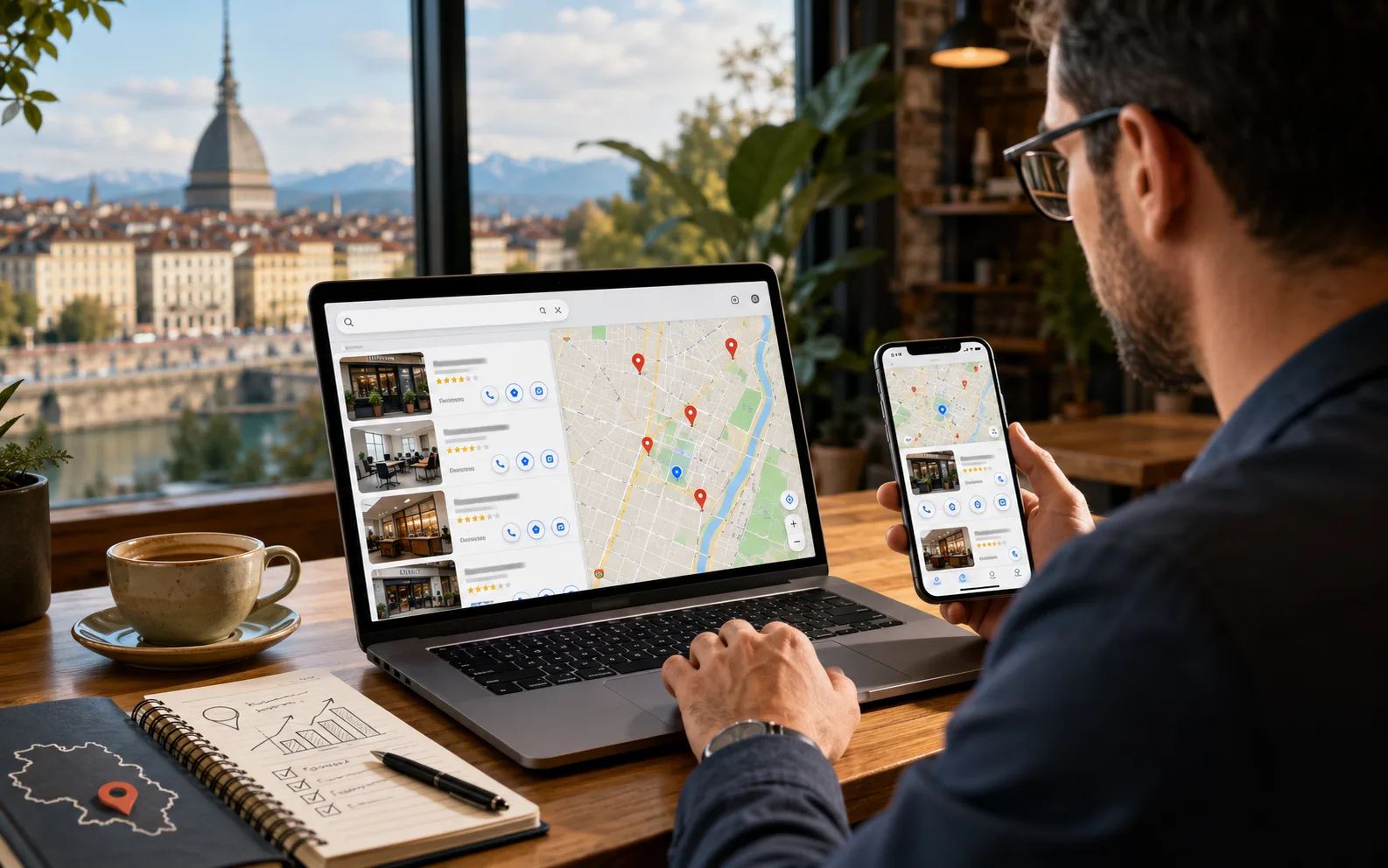 Copertina per un articolo sulla SEO locale dedicato a PMI, negozi e professionisti. Deve rappresentare un'attività del territorio visibile nei risultati di ricerca e sulle mappe, collegando presenza digitale, posizione geografica e acquisizione di clienti locali. - SEO locale per PMI: come farsi trovare su Google nella propria zona - seo locale pmi come farsi trovare su google 1787671714834 - SEO locale per PMI - come farsi trovare su Google