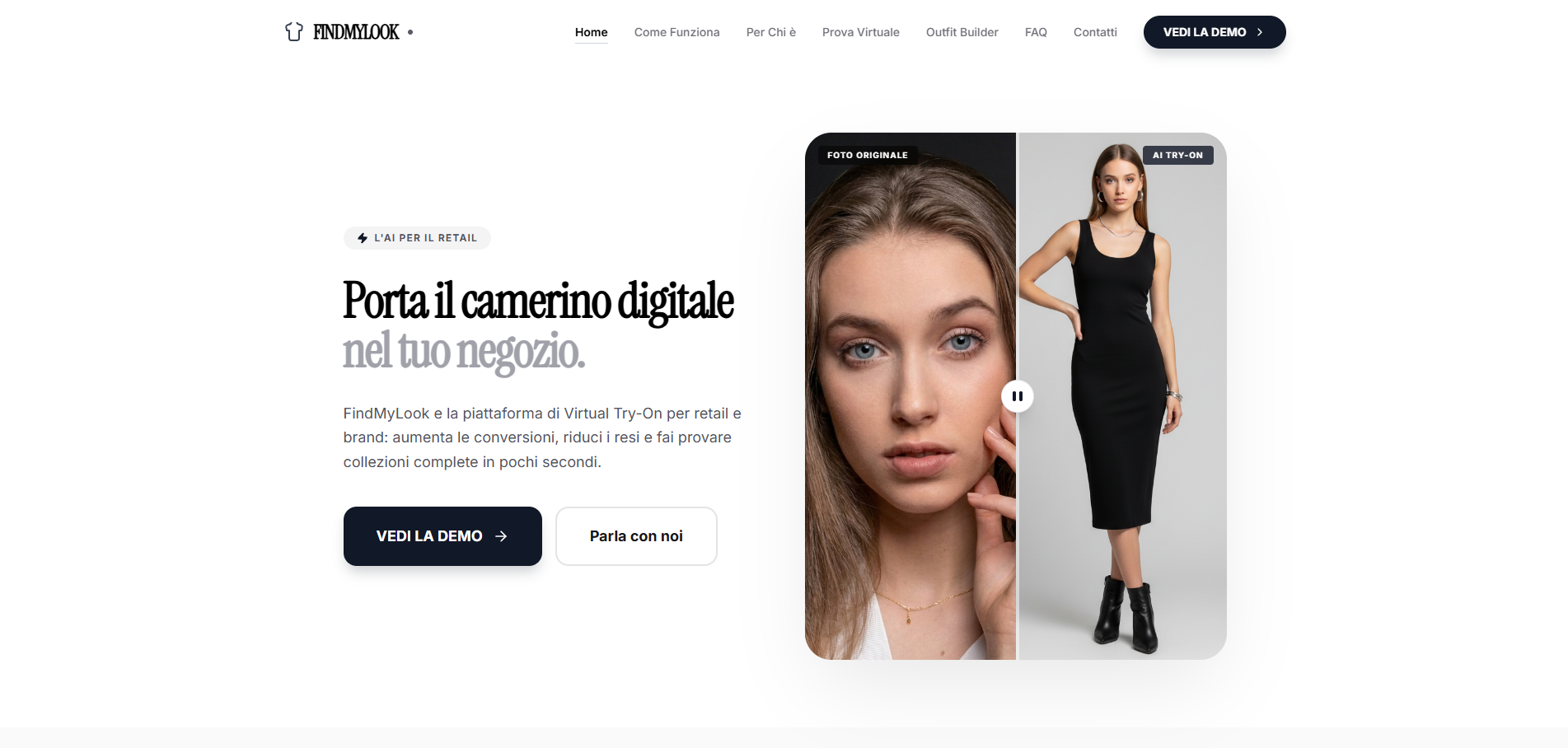 Anteprima sito FindMyLook